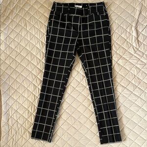 Loft skinny ankle Black Checkered Dress Pants